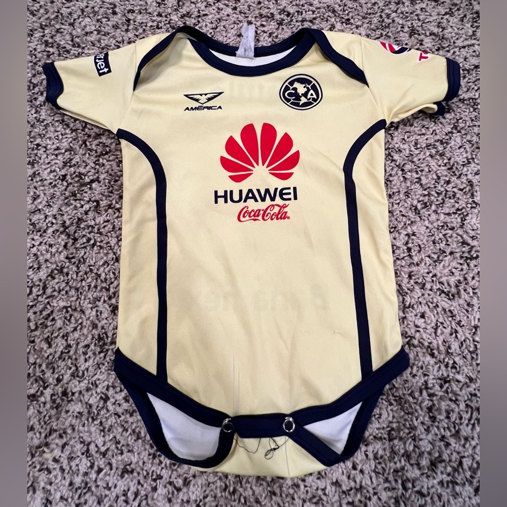 Club América Yellow & Navy Baby Onesie